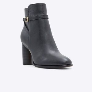 Draper James black leather heeled tegan booties boots size 10 new